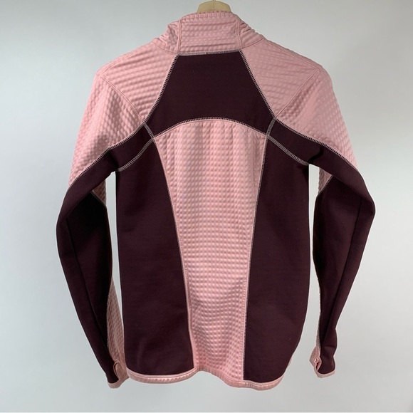 Nike Therma Sphere Zip-up Pink Maroon Waffle Gold Full Zip Soft Shell Jacket S - Picture 8 of 8